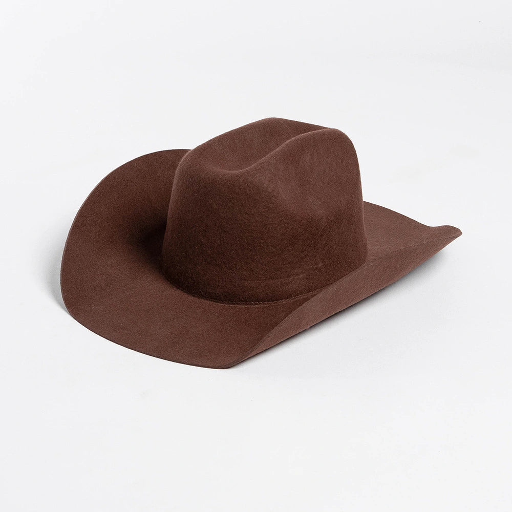 Premium Pure Wool Western Cowboy Hat - Classic Wide Brim Fedora | Wholesale MOQ 20PCS