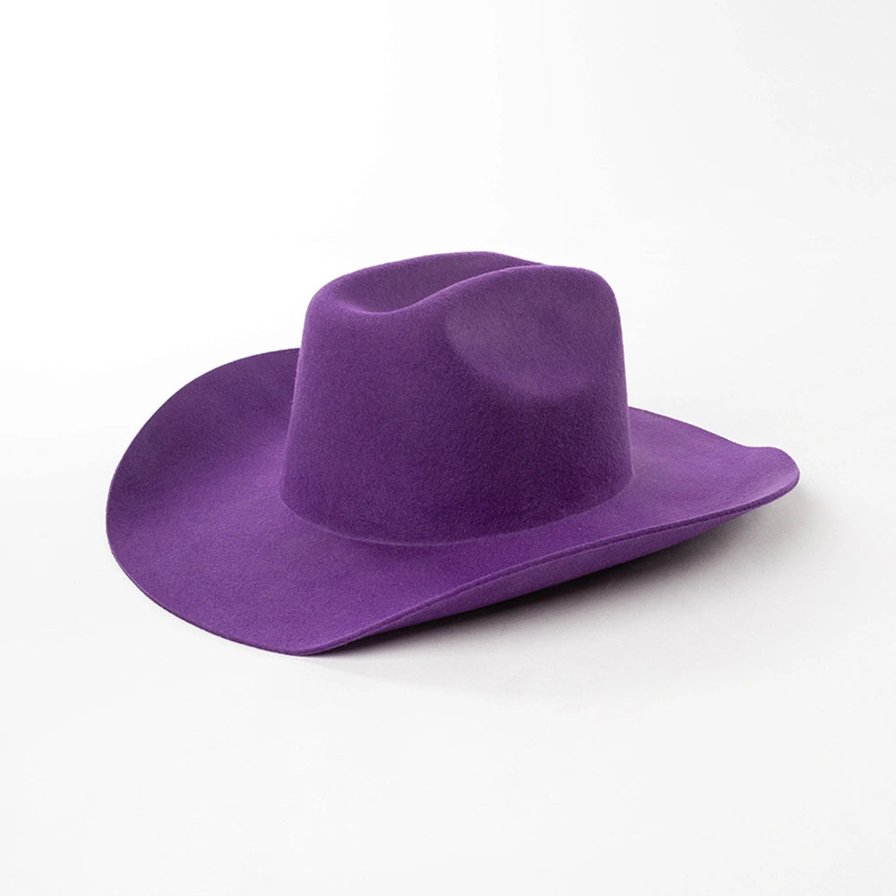 Premium Pure Wool Western Cowboy Hat - Classic Wide Brim Fedora | Wholesale MOQ 20PCS