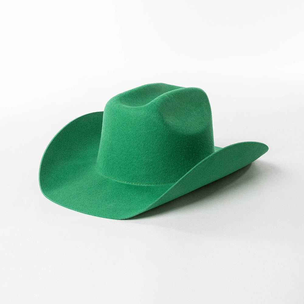 Premium Pure Wool Western Cowboy Hat - Classic Wide Brim Fedora | Wholesale MOQ 20PCS