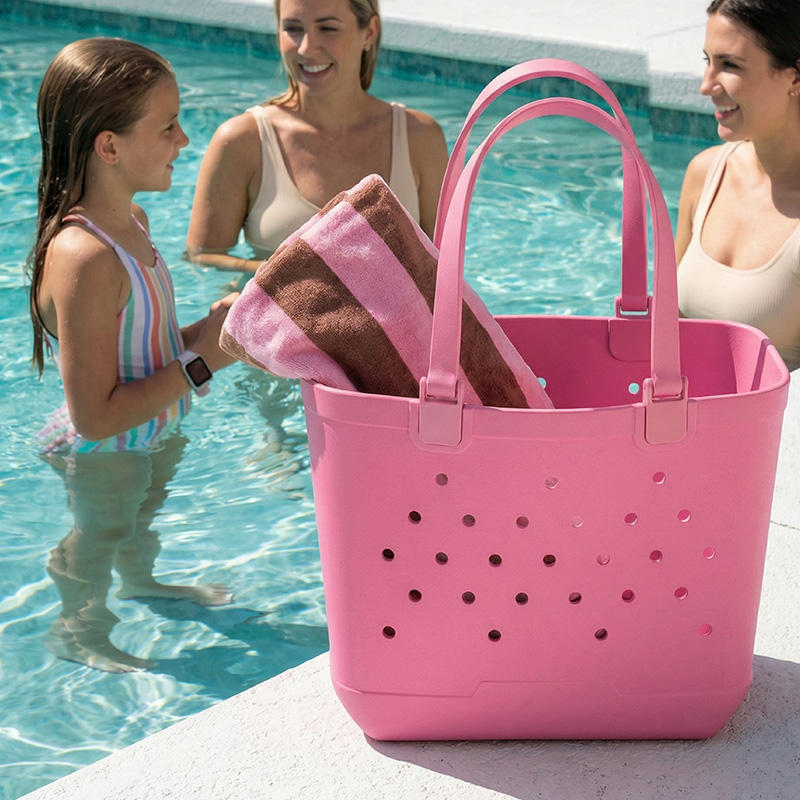 Large Capacity Waterproof EVA Beach Tote Bag – Removable Straps, Durable & Customizable (10PCS))