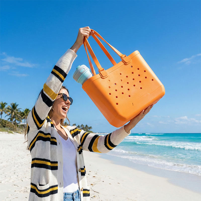 Large Capacity Waterproof EVA Beach Tote Bag – Removable Straps, Durable & Customizable (10PCS))