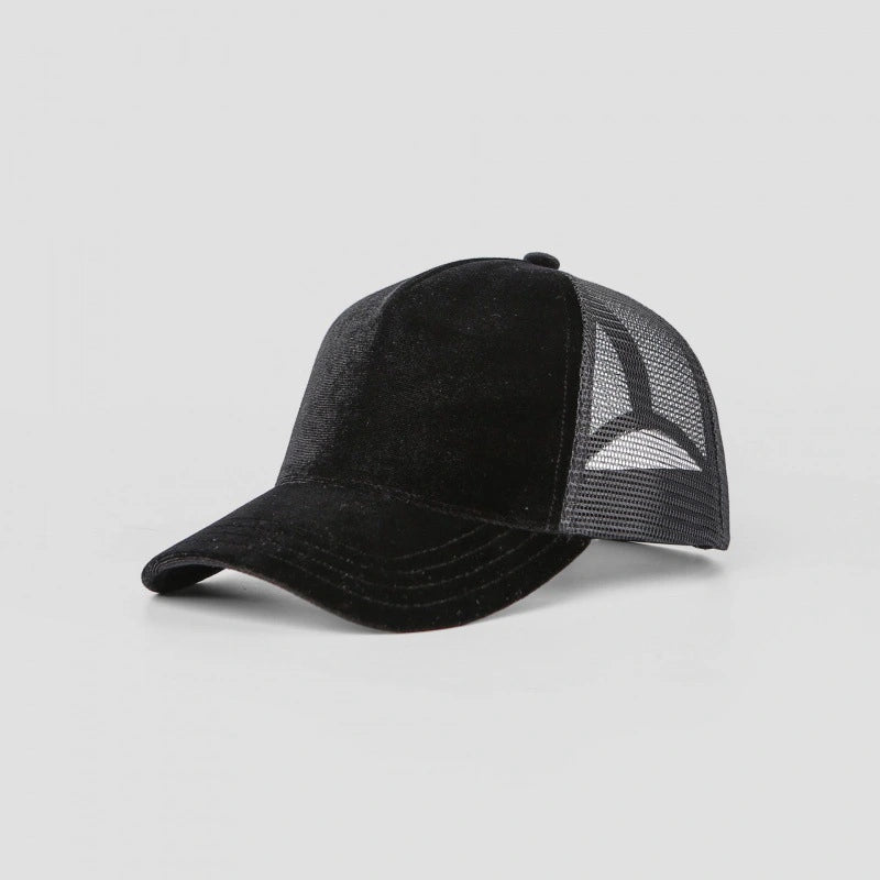 Premium Blank Velvet 5 Panel Trucker Hat - Luxury Mesh Back Cap | Wholesale Mixed Orders