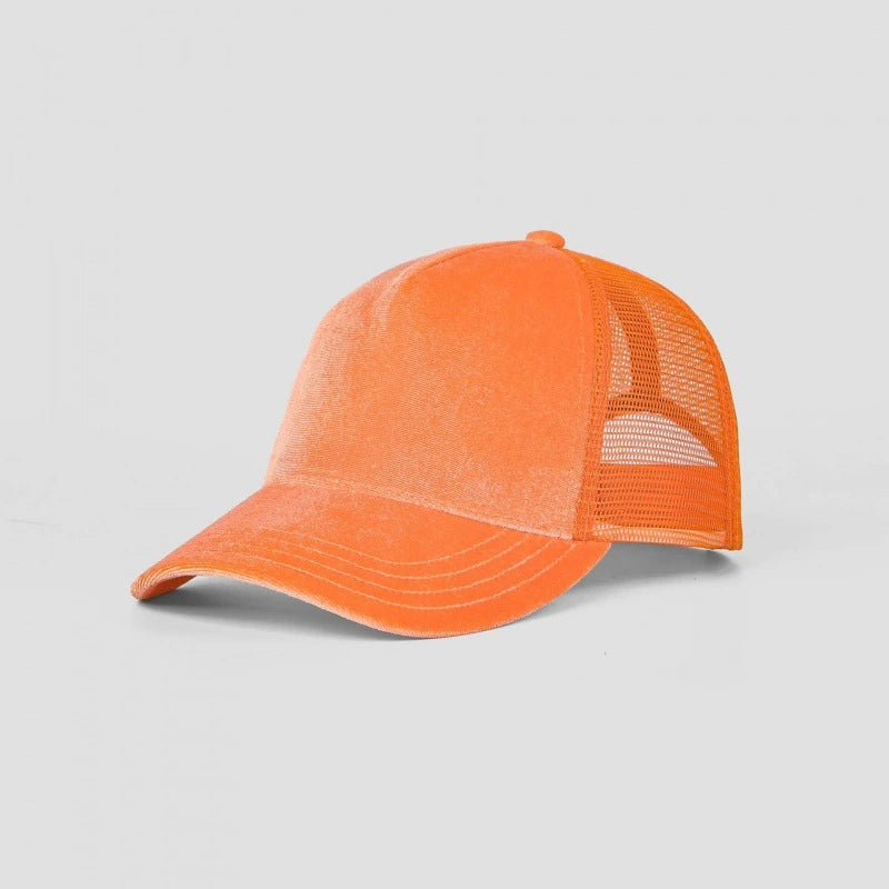 Premium Blank Velvet 5 Panel Trucker Hat - Luxury Mesh Back Cap | Wholesale Mixed Orders