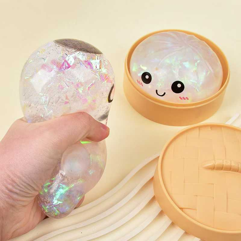 SUBLER Squishy Toys Blind Box Soft Sensory Squeeze Dumpling Toys Rare Golden Rainbow Bobun Stress Relief Toys 12pcs