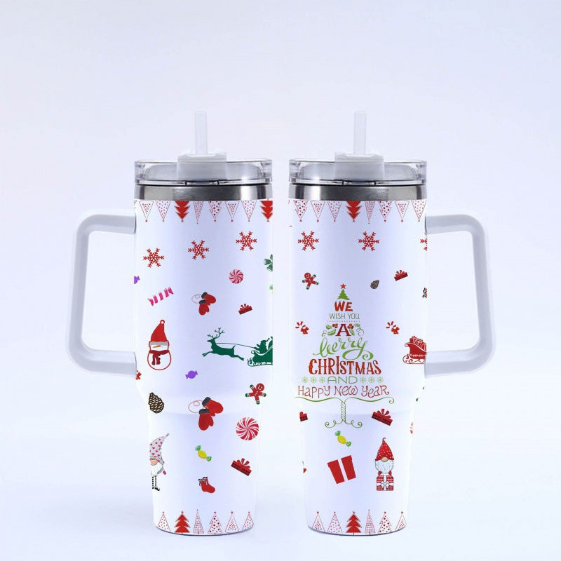 Christmas Gifts 40 oz Tumbler with Handle and Straw Lid 20pcs
