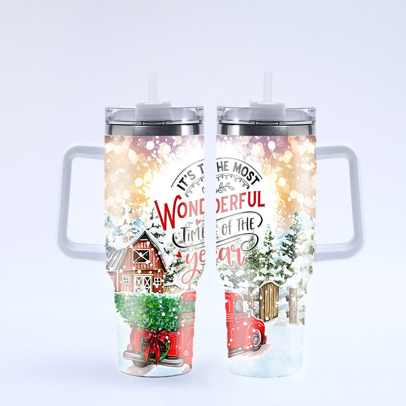 Christmas Gifts 40 oz Tumbler with Handle and Straw Lid 20pcs
