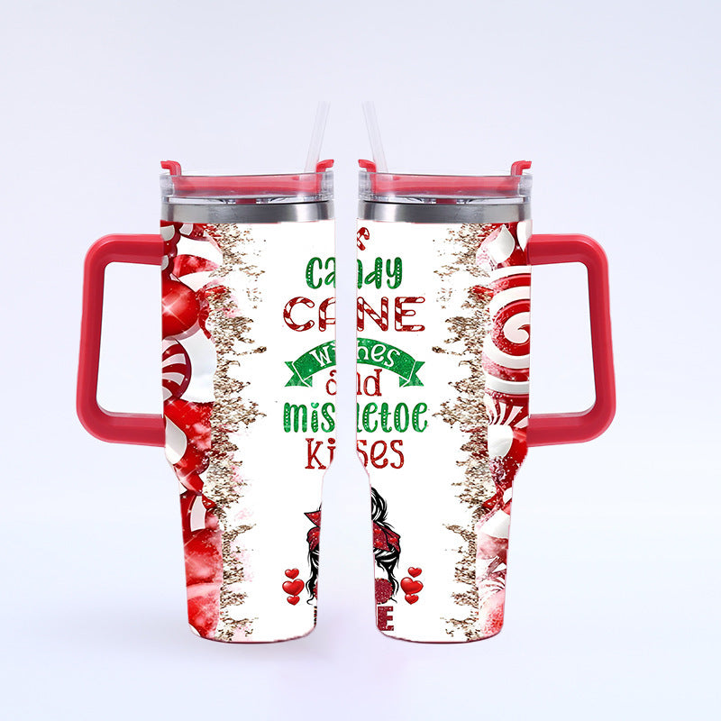 Christmas Gifts 40 oz Tumbler with Handle and Straw Lid 20pcs