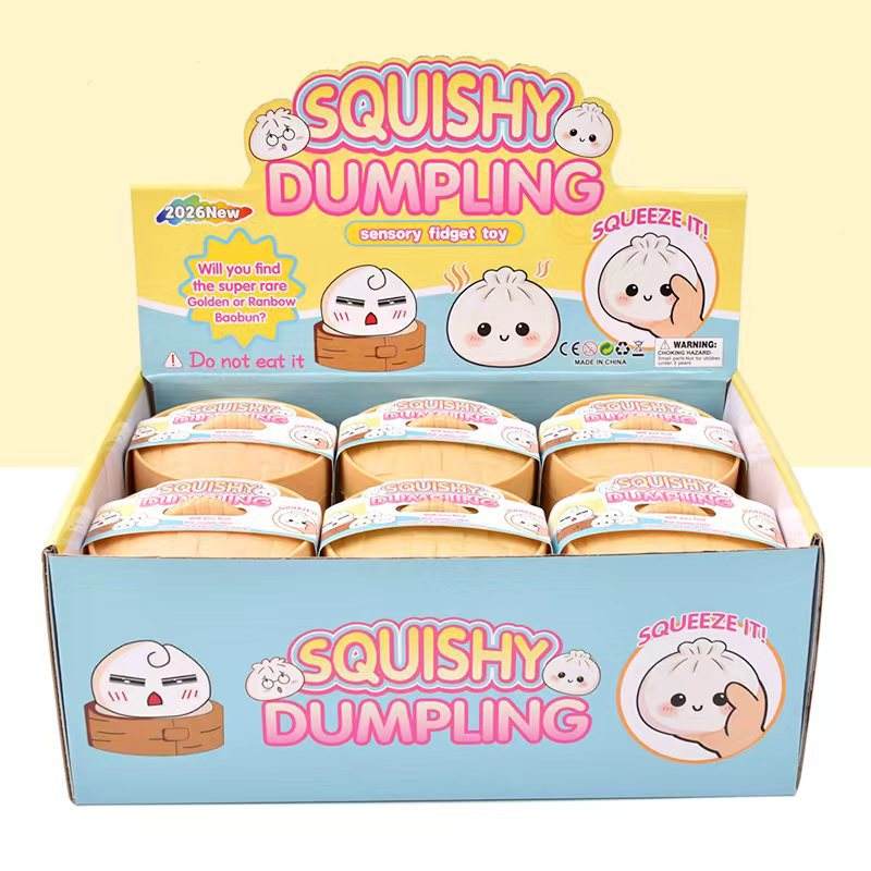 SUBLER Squishy Toys Blind Box Soft Sensory Squeeze Dumpling Toys Rare Golden Rainbow Bobun Stress Relief Toys 12pcs