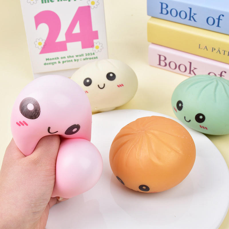 SUBLER Squishy Toys Blind Box Soft Sensory Squeeze Dumpling Toys Rare Golden Rainbow Bobun Stress Relief Toys 12pcs