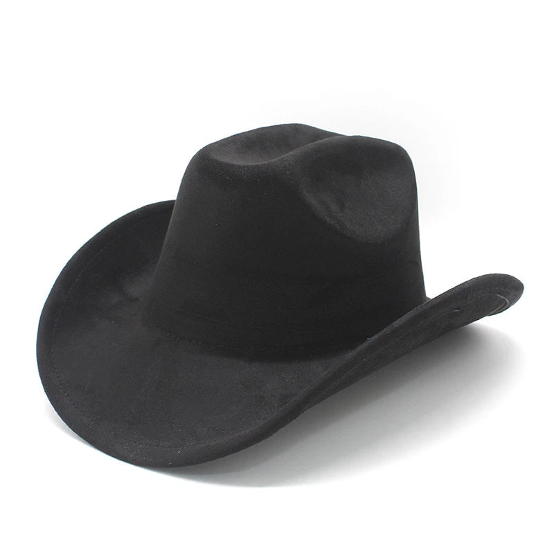 Solid Suede Panama Style Cowboy Hat - Blank & Customizable - Mixed Orders Support