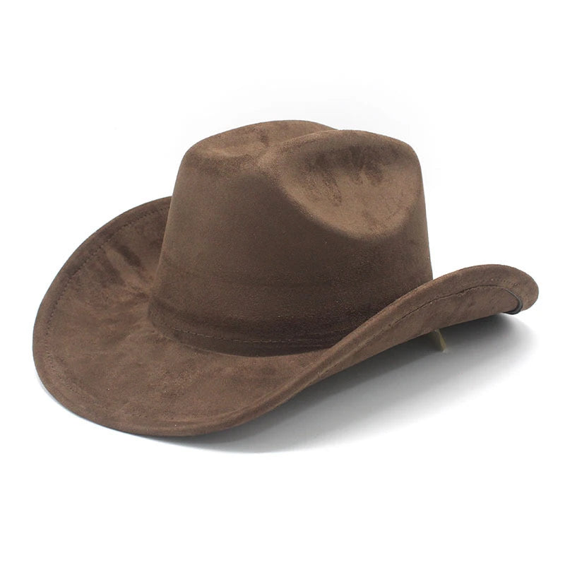 Solid Suede Panama Style Cowboy Hat - Blank & Customizable - Mixed Orders Support