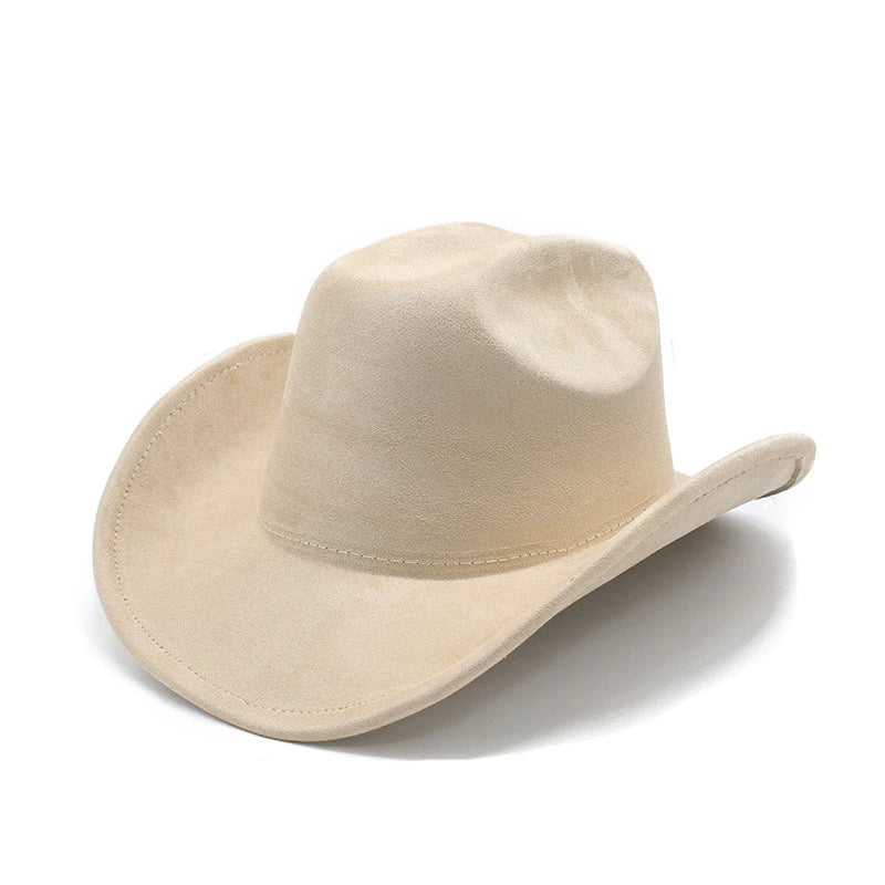 Solid Suede Panama Style Cowboy Hat - Blank & Customizable - Mixed Orders Support