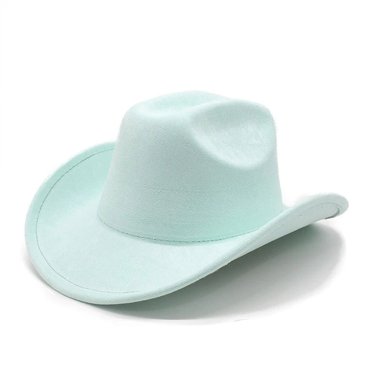 Solid Suede Panama Style Cowboy Hat - Blank & Customizable - Mixed Orders Support