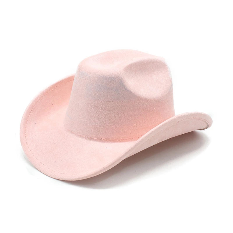 Solid Suede Panama Style Cowboy Hat - Blank & Customizable - Mixed Orders Support