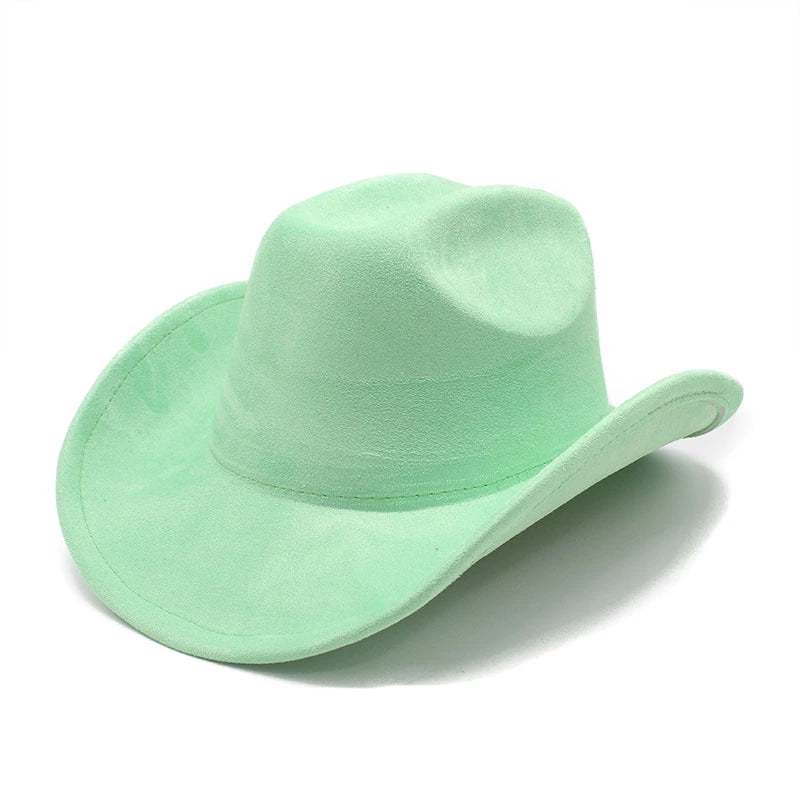 Solid Suede Panama Style Cowboy Hat - Blank & Customizable - Mixed Orders Support