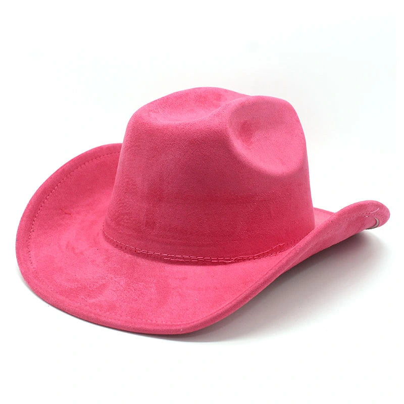 Solid Suede Panama Style Cowboy Hat - Blank & Customizable - Mixed Orders Support