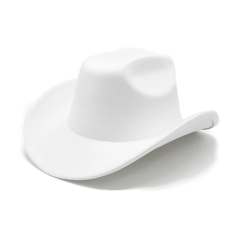 Solid Suede Panama Style Cowboy Hat - Blank & Customizable - Mixed Orders Support