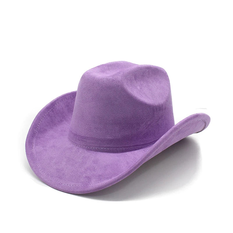 Solid Suede Panama Style Cowboy Hat - Blank & Customizable - Mixed Orders Support