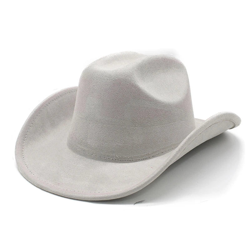 Solid Suede Panama Style Cowboy Hat - Blank & Customizable - Mixed Orders Support