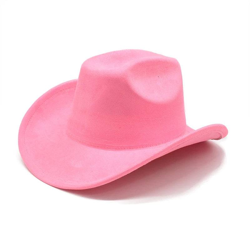 Solid Suede Panama Style Cowboy Hat - Blank & Customizable - Mixed Orders Support