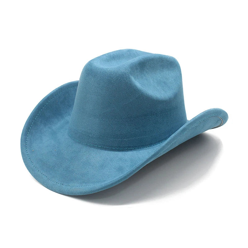 Solid Suede Panama Style Cowboy Hat - Blank & Customizable - Mixed Orders Support