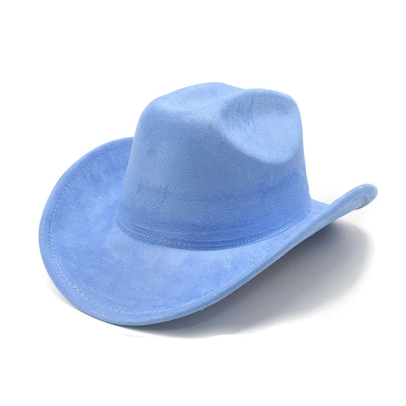 Solid Suede Panama Style Cowboy Hat - Blank & Customizable - Mixed Orders Support