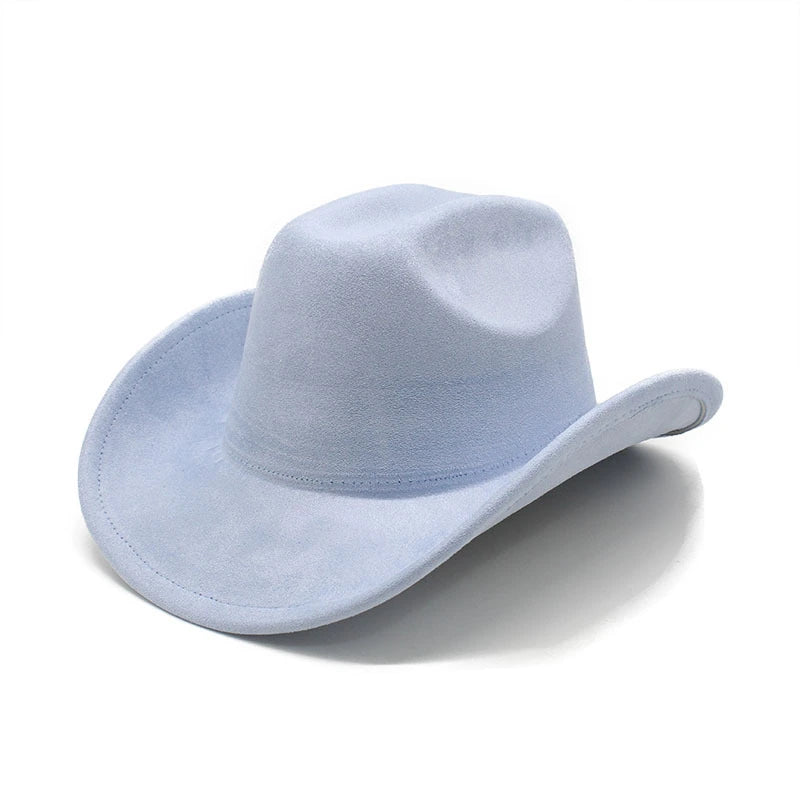 Solid Suede Panama Style Cowboy Hat - Blank & Customizable - Mixed Orders Support
