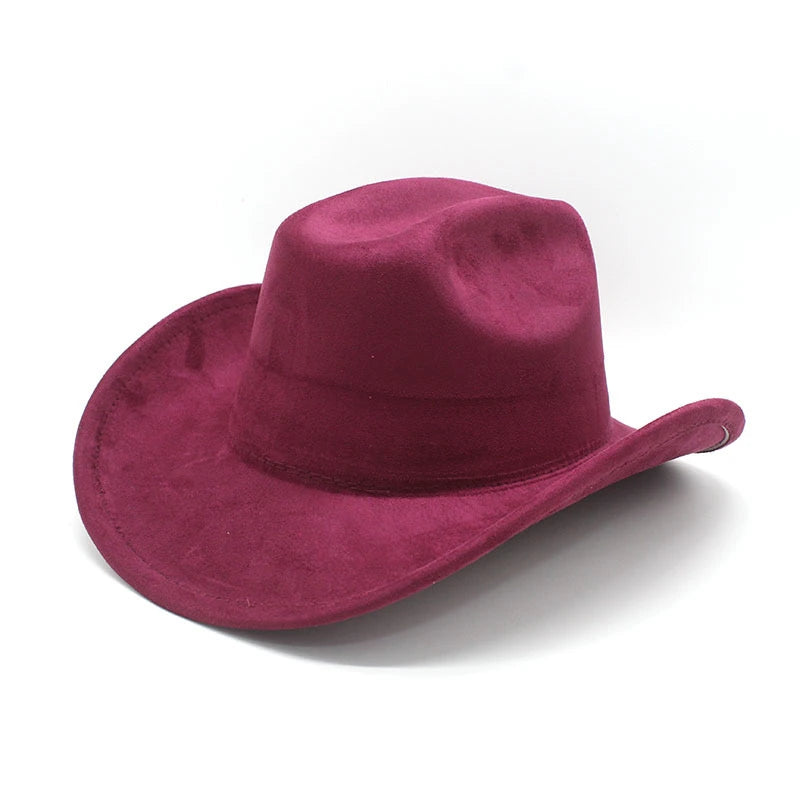Solid Suede Panama Style Cowboy Hat - Blank & Customizable - Mixed Orders Support