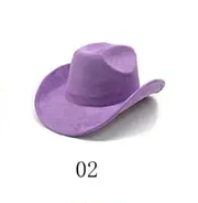 Solid Suede Panama Style Cowboy Hat - Blank & Customizable - Mixed Orders Support