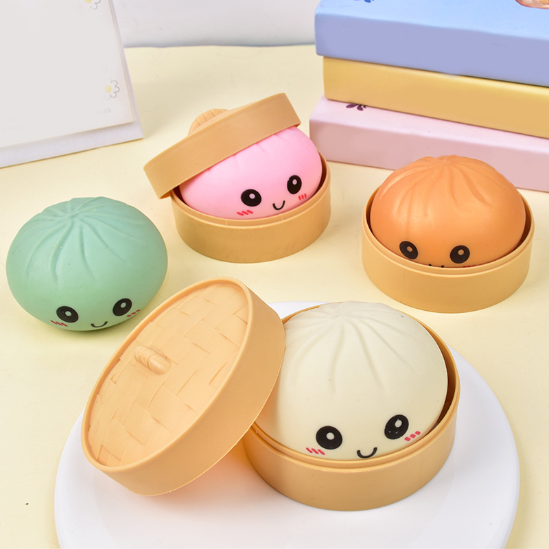 Squishy Dumpling Stress Ball Relief Squeezing Bun Toys 60pcs