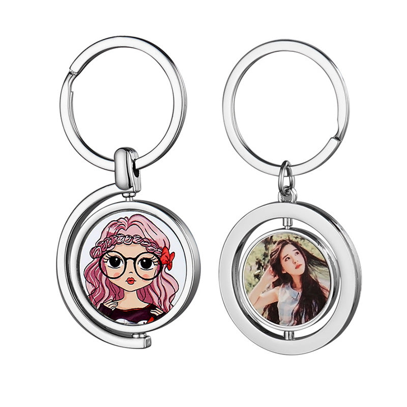 Sublimation Blank Double-Sided Rotating Keychains Bag Hangings (50PCS Bulk)