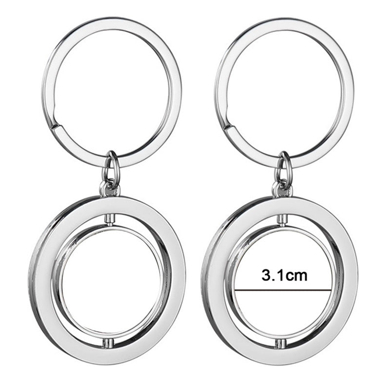 Sublimation Blank Double-Sided Rotating Keychains Bag Hangings (50PCS Bulk)