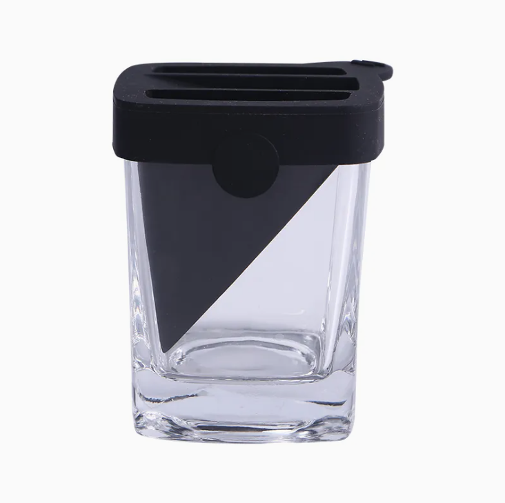 Transparent Whiskey Glass Cup Bar Glass Drinkware Cup With Silicone Ice Mold