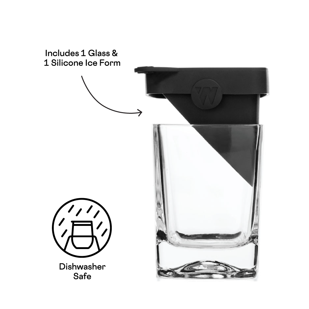 Transparent Whiskey Glass Cup Bar Glass Drinkware Cup With Silicone Ice Mold