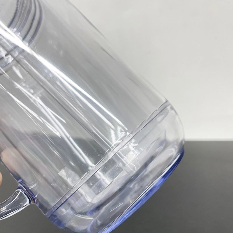 USA Warehouse Snow Globe 20oz Plastic Mason Jars with Handles (Pre-drilled Hole and Plug)