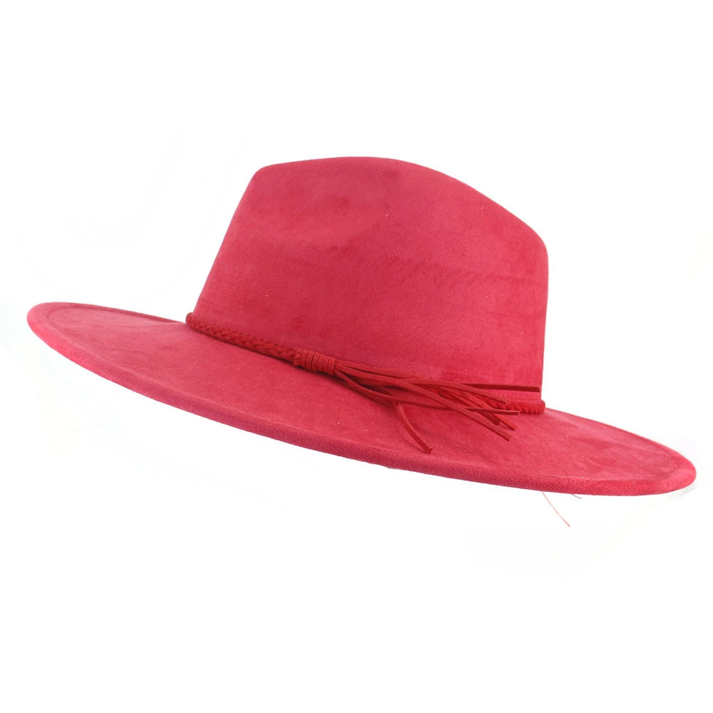 Wide Brim Vegan Suede Blank Hat - Customizable Boho Rancher Fedora - USA MOQ 25PCS