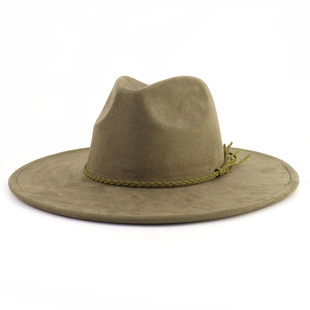 Wide Brim Vegan Suede Blank Hat - Customizable Boho Rancher Fedora - USA MOQ 25PCS