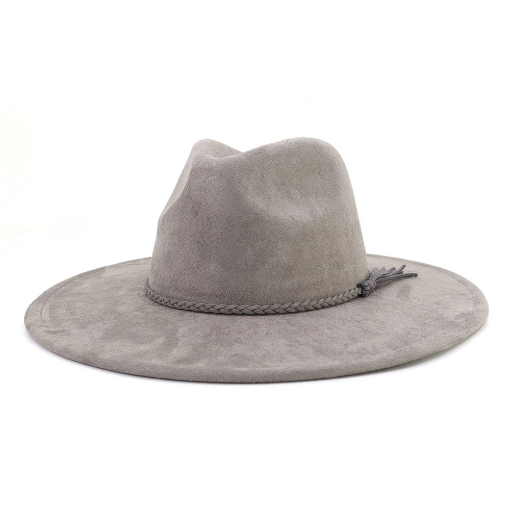 Wide Brim Vegan Suede Blank Hat - Customizable Boho Rancher Fedora - USA MOQ 25PCS