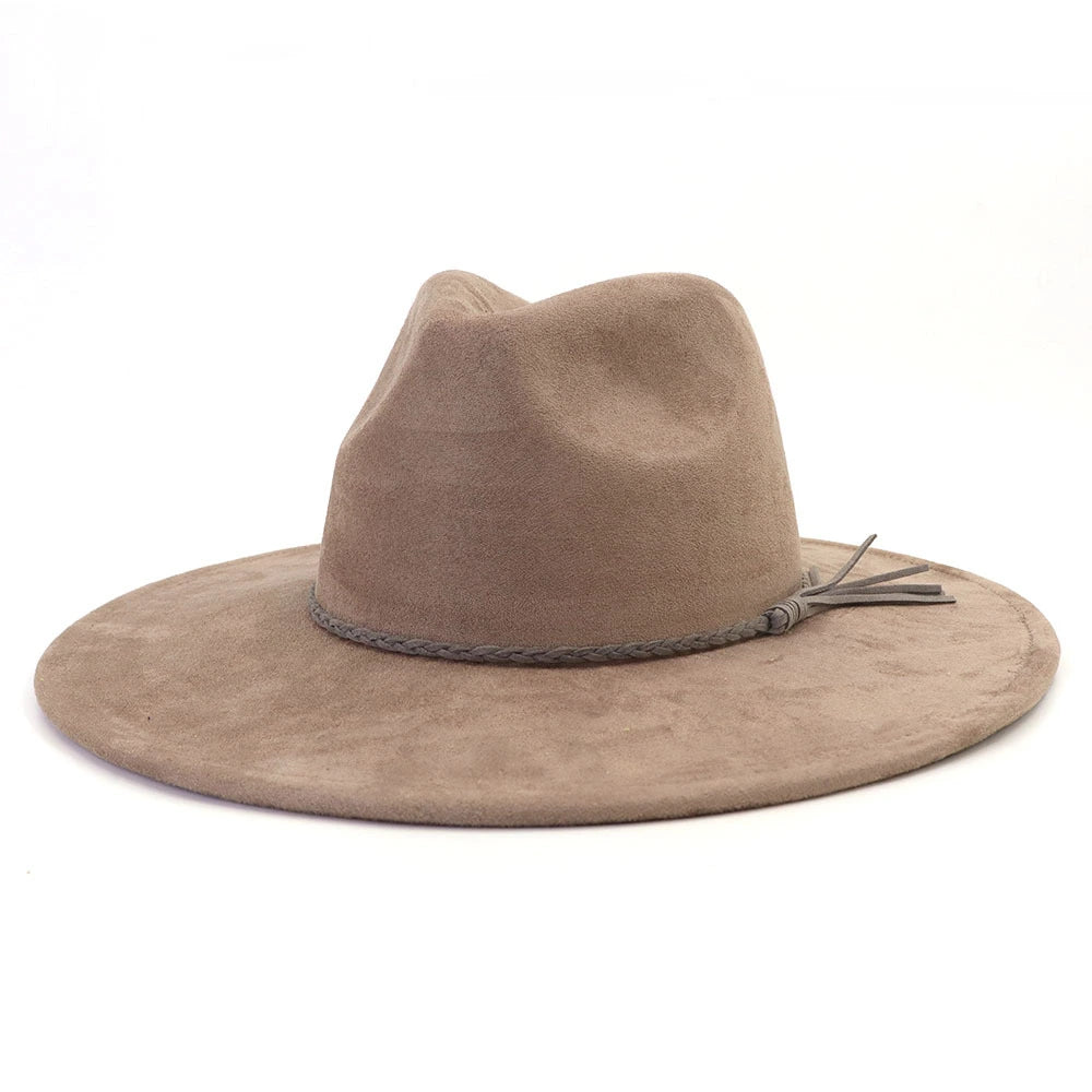 Wide Brim Vegan Suede Blank Hat - Customizable Boho Rancher Fedora - USA MOQ 25PCS