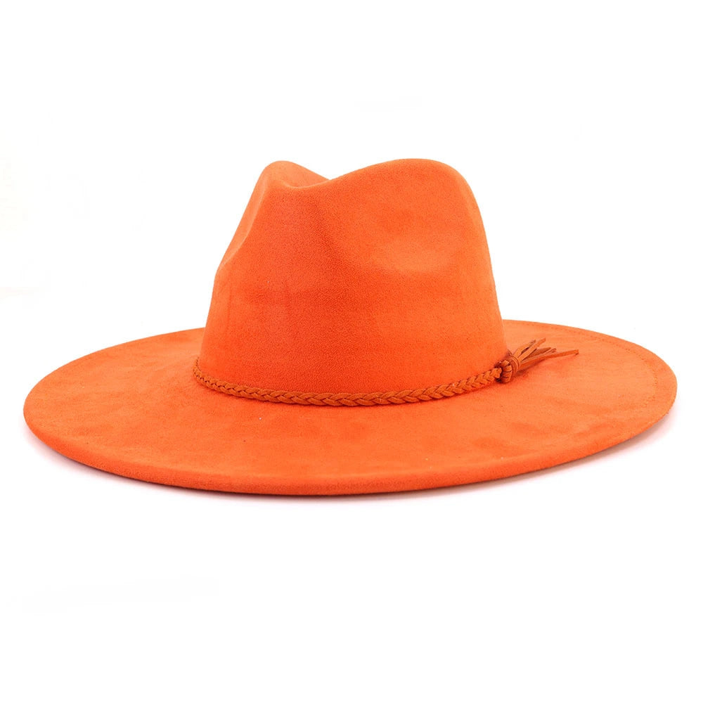 Wide Brim Vegan Suede Blank Hat - Customizable Boho Rancher Fedora - USA MOQ 25PCS