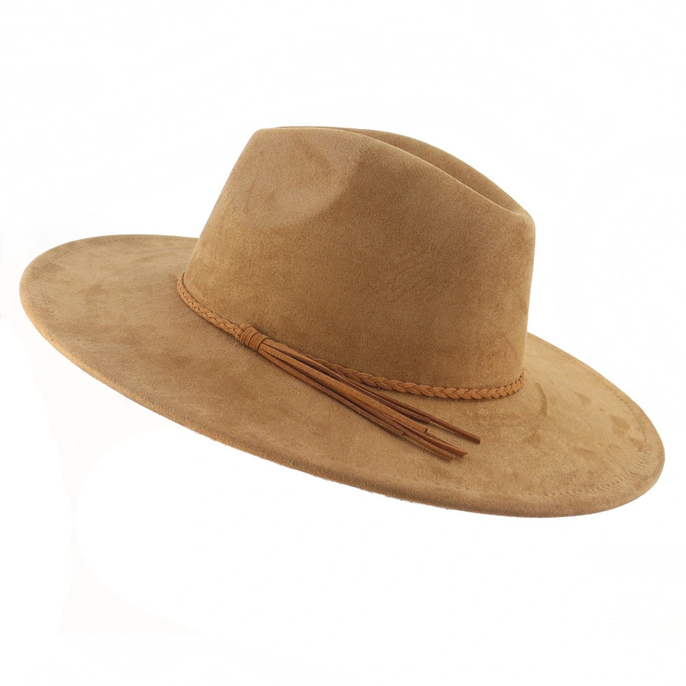Wide Brim Vegan Suede Blank Hat - Customizable Boho Rancher Fedora - USA MOQ 25PCS