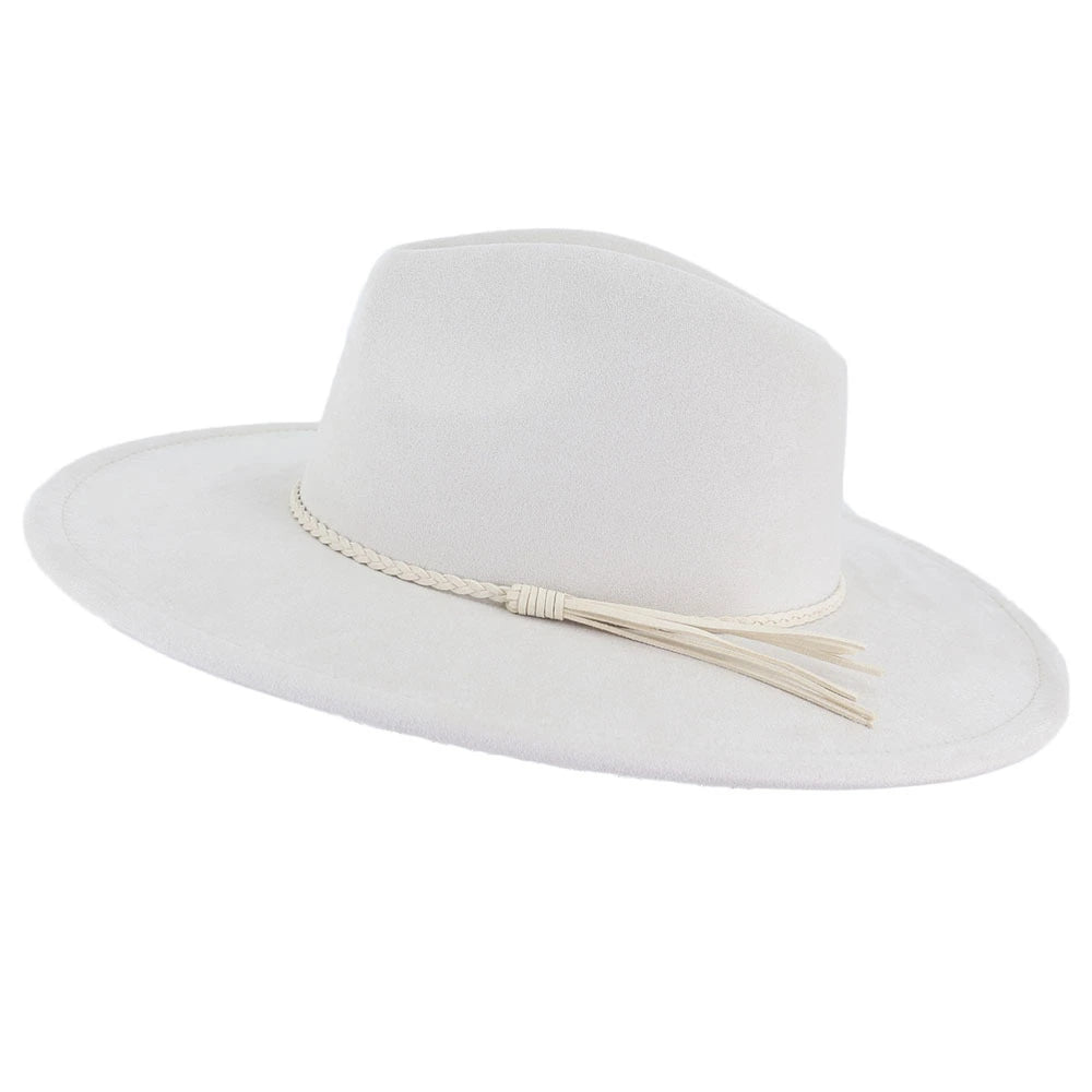 Wide Brim Vegan Suede Blank Hat - Customizable Boho Rancher Fedora - USA MOQ 25PCS