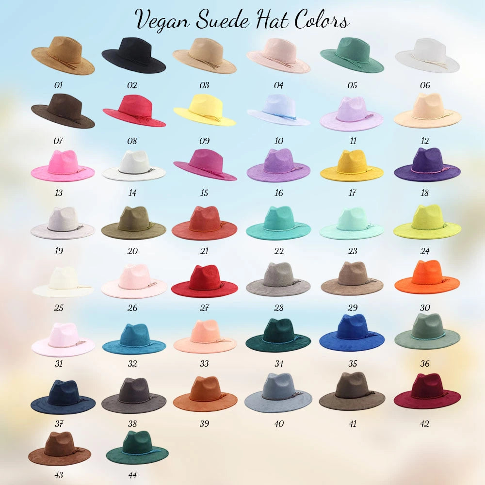Wide Brim Vegan Suede Blank Cowboy Hat MOQ 30pcs