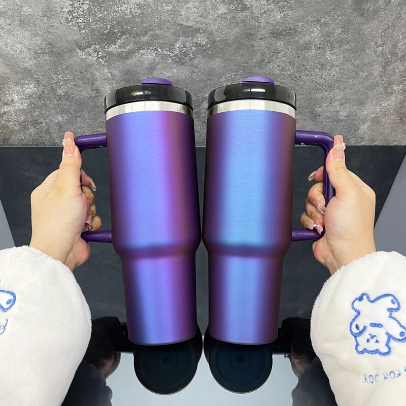 20 Pack USA Warehouse 40oz Power Coated Sliver Plated Dreamy Purple Color Tumblers for Laser Engraving