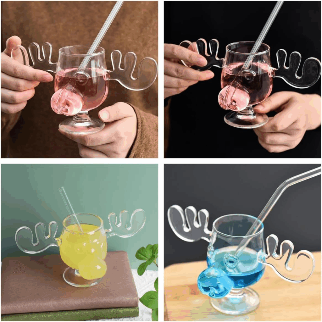 24pcs Christmas Vacation Moose Mug 8oz Glass Cup Wholesale | Subler