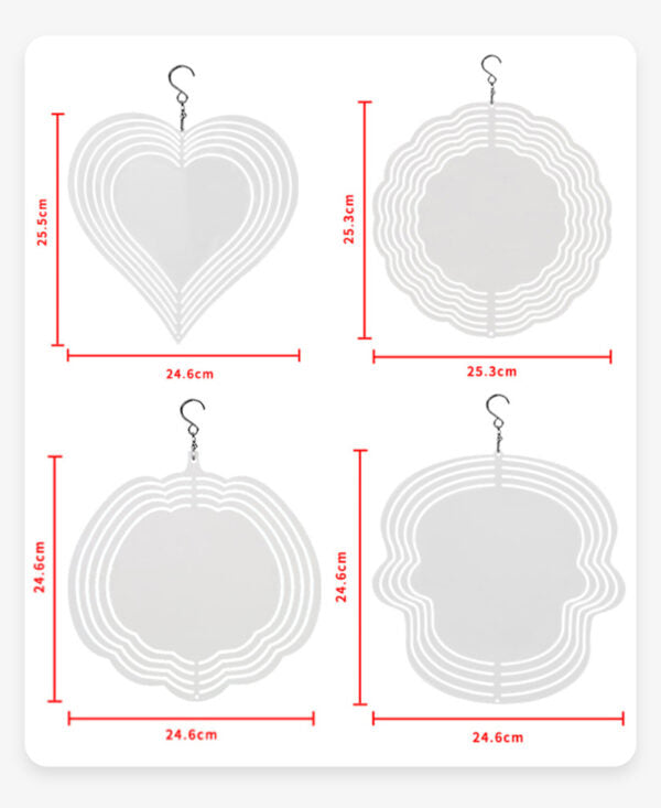 Double-Sided Sublimation Blank Aluminum Wind Spinner 8/10 Inch Wholesale | Subler