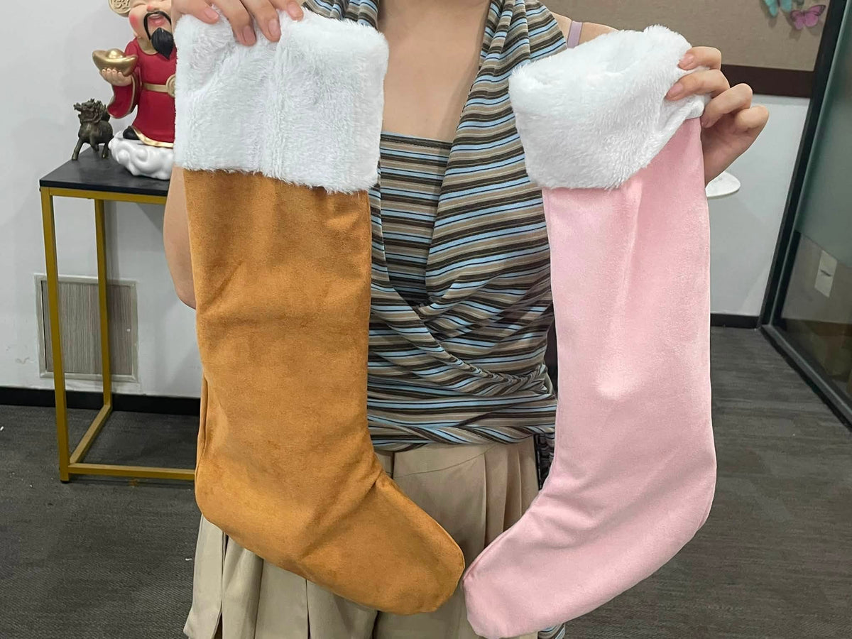 Vegan Suede Christmas Stockings | Customized Holiday Decor (3 Colors Available)